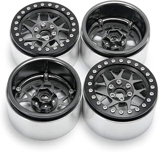 2.2 RCロッククローラーホイールリム アルミニウム ビードロック ホイールハブ for AXIAL WRAITH 90048 RR10 (チタン4pcs)