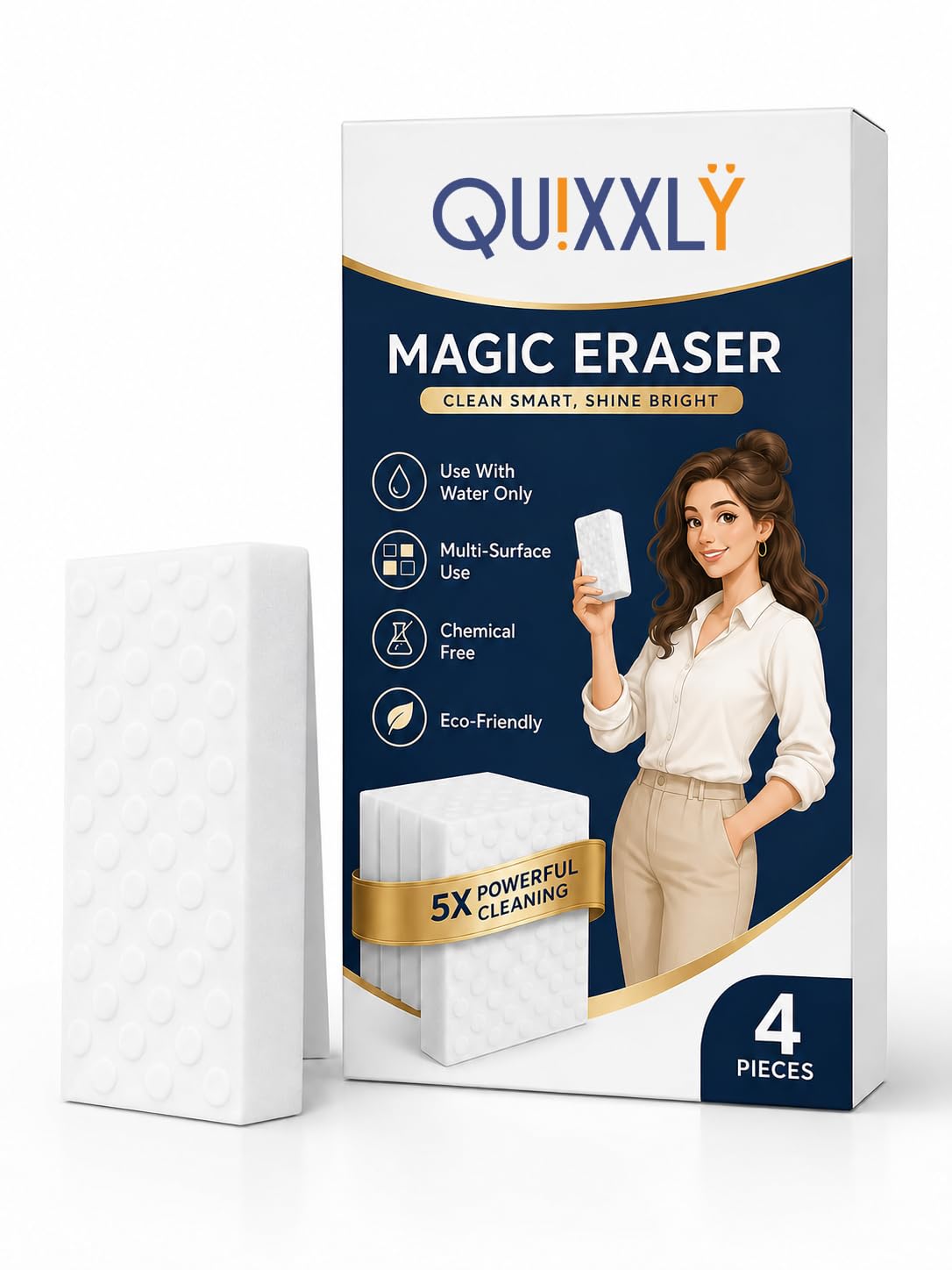 4 PCS Magic Eraser Sponges for Cleaning Kitchen Wipes Cleaner Non-Scratch Scrub Sponge Kitchen,Bathroom,Wall, Furniture and Washing Products (Pack of 4)-image-40
