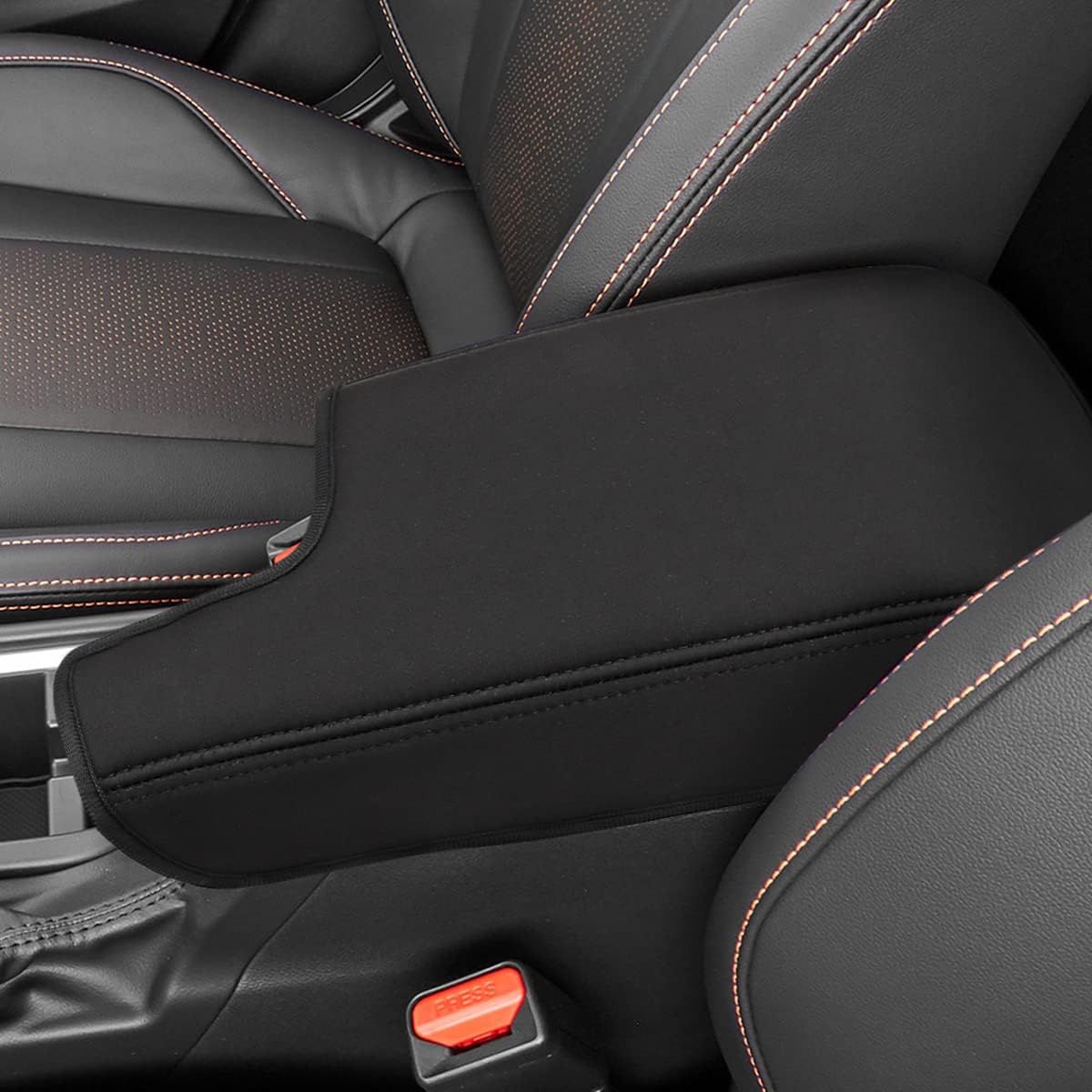 INTGET Car Center Console Armrest Cover for 2021 2022 2023 Subaru Crosstrek 2018 2019 2020/Impreza Accessories 2017-2023 Leather Arm Rest Box Lid Middle Console Cover Seat Protector(Neoprene)