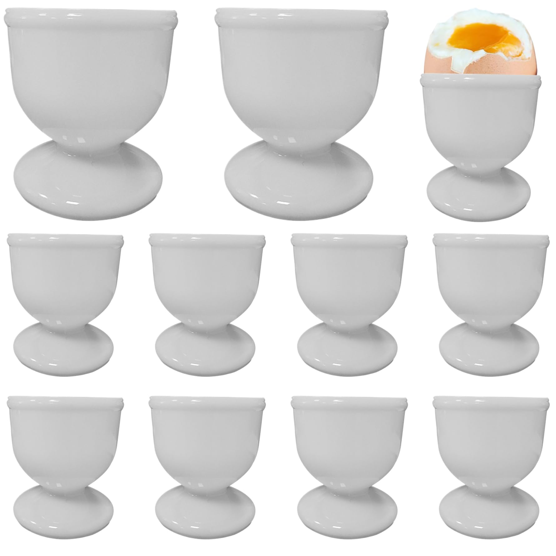Hintyne Egg Cup 10PCS Egg Cups for Soft Boiled Eggs Bpa Free Plastic Cups Easy to Clean Boiled Holder Tabletop Soft Holder for Breakfast Party Dinning