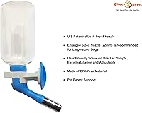 Vista 3 de Choco Nose Botella de agua patentada/comedero grande sin goteo solo para perros grandes de más de 50 libras, para jaulas de alambre, jaulas