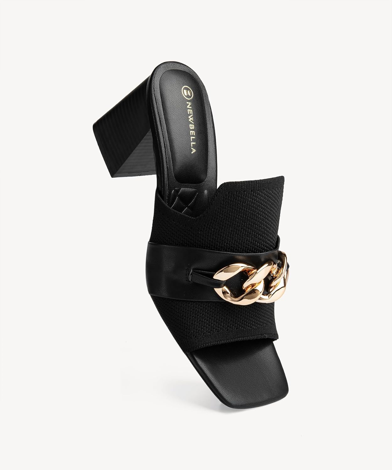 NEWBELLA Women's Square Toe Heeled Sandals - Comfortable Commute Sandals with Chunky Heel for Work & Everyday Wear - Image 3