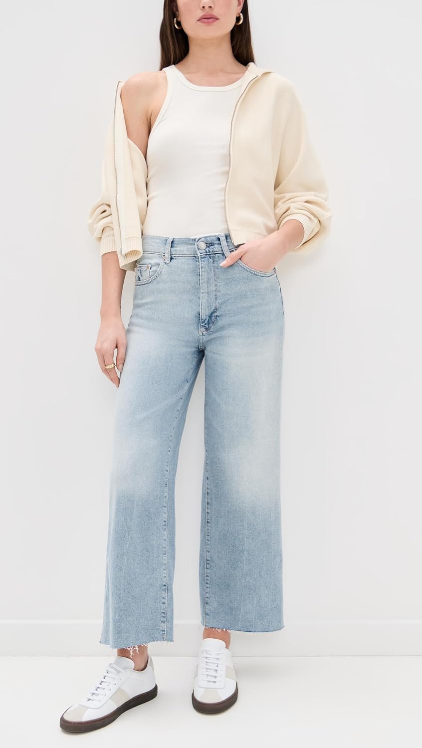 DL1961 Women's Hepburn Wide Leg High Rise Ankle Jeans - Image 5