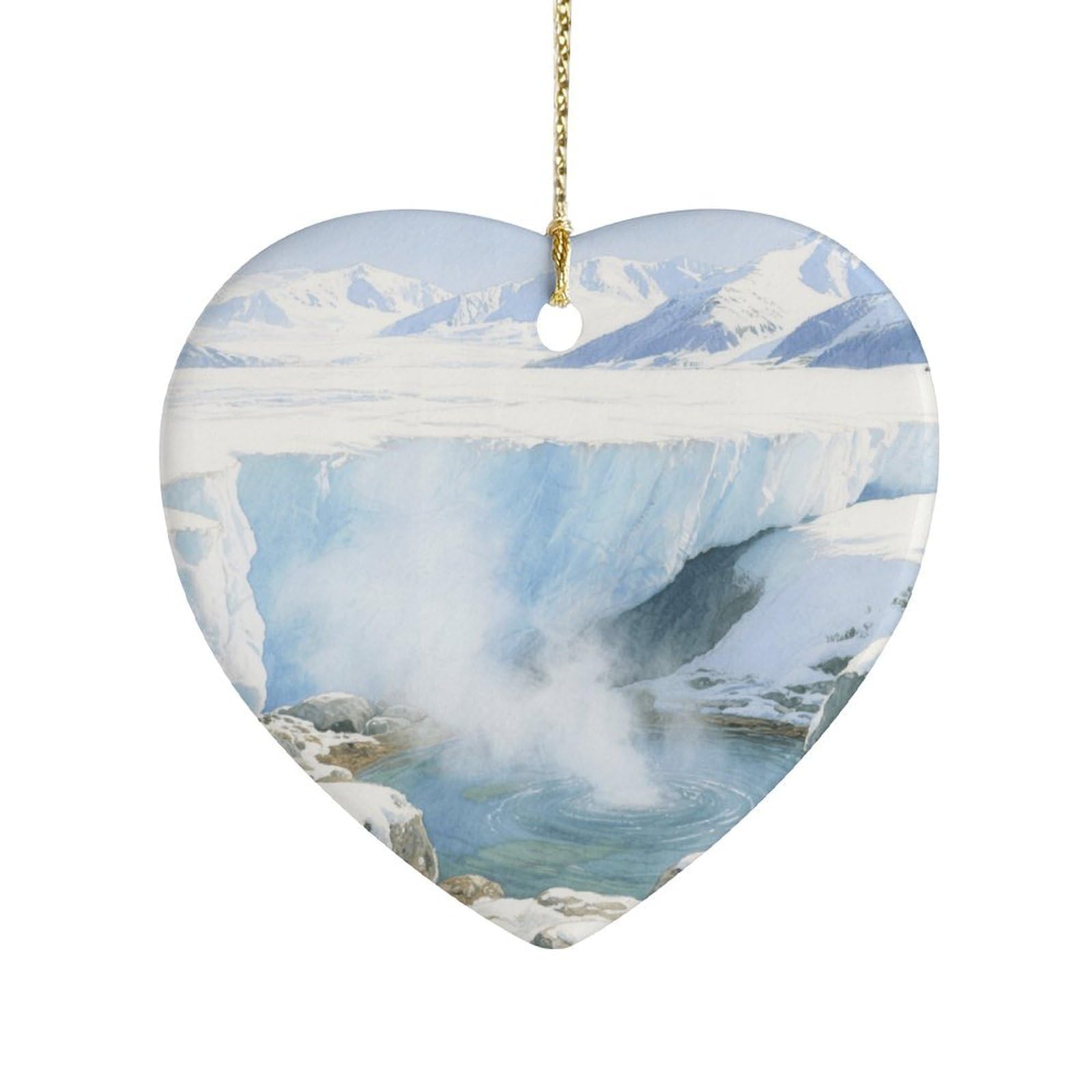 Fekiloot Style Glacier Hot Springs Ceramic Ornament Home Decor Keepsake