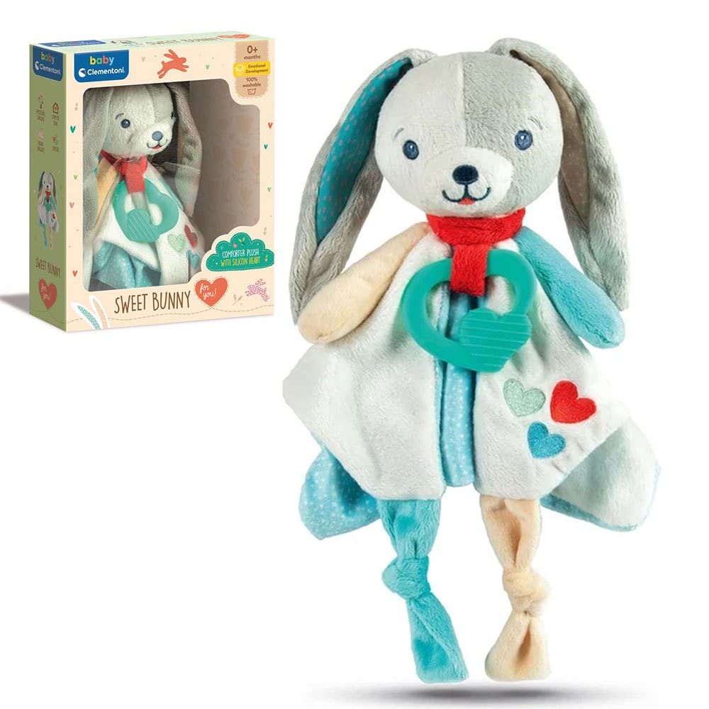 Clementoni Baby For You Coniglietto Benny The Bunny – Peluche Morbido Per Neonati 0 Mesi, Stimolazione Sensoriale, Lavabile In Lavatrice A 30°, 100% Poliestere