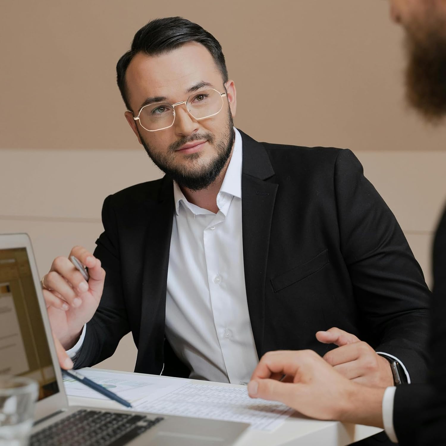 LJCZKA Hexagon Blue Light Blocking Glasses for Women Men Octagon Metal Frame Classic Computer Anti Eyestrain Eyeglasses - Image 2