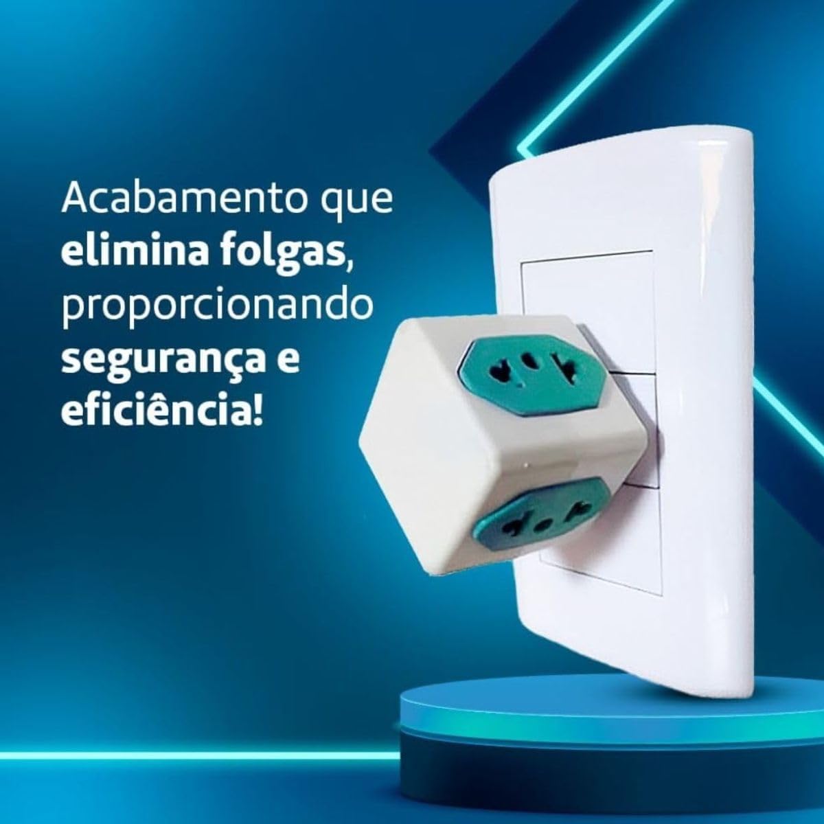 KIT Com 4 Adaptadores Benjamim Cubo 3D Com 3 Entradas de Tomada 10 Amperes E 1 Entrada de Tomada 20 Amperes CORES SORTIDAS Plug Padrão Novo 3 Pinos Resistente PREMIUM