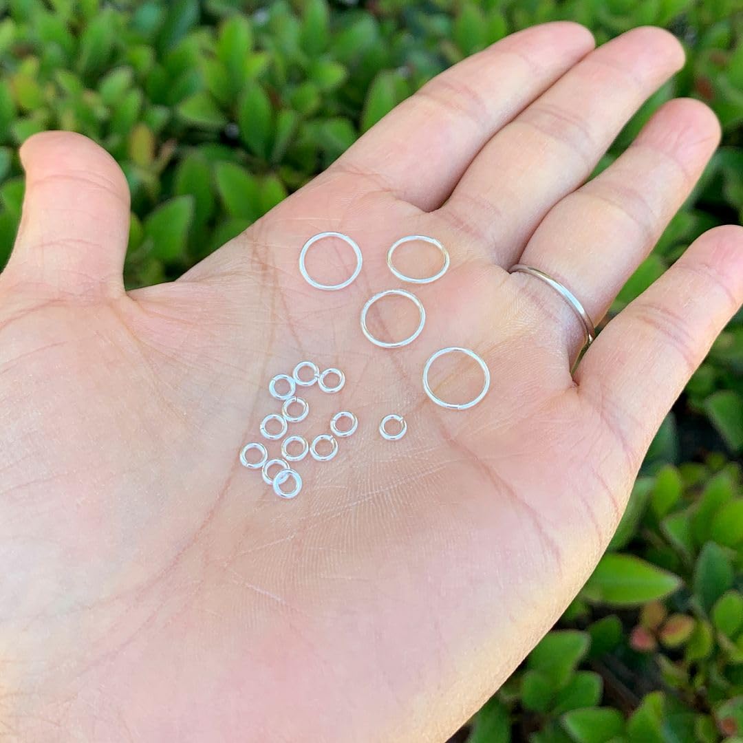 Adabele Autentyczne pierścienie skokowe ze srebra wysokiej próby 925, 6 mm (0,24 cala) złącze typu O-ring (drut 0,8 mm/20 Gauge) do samodzielnego wykonania biżuterii SS77-6