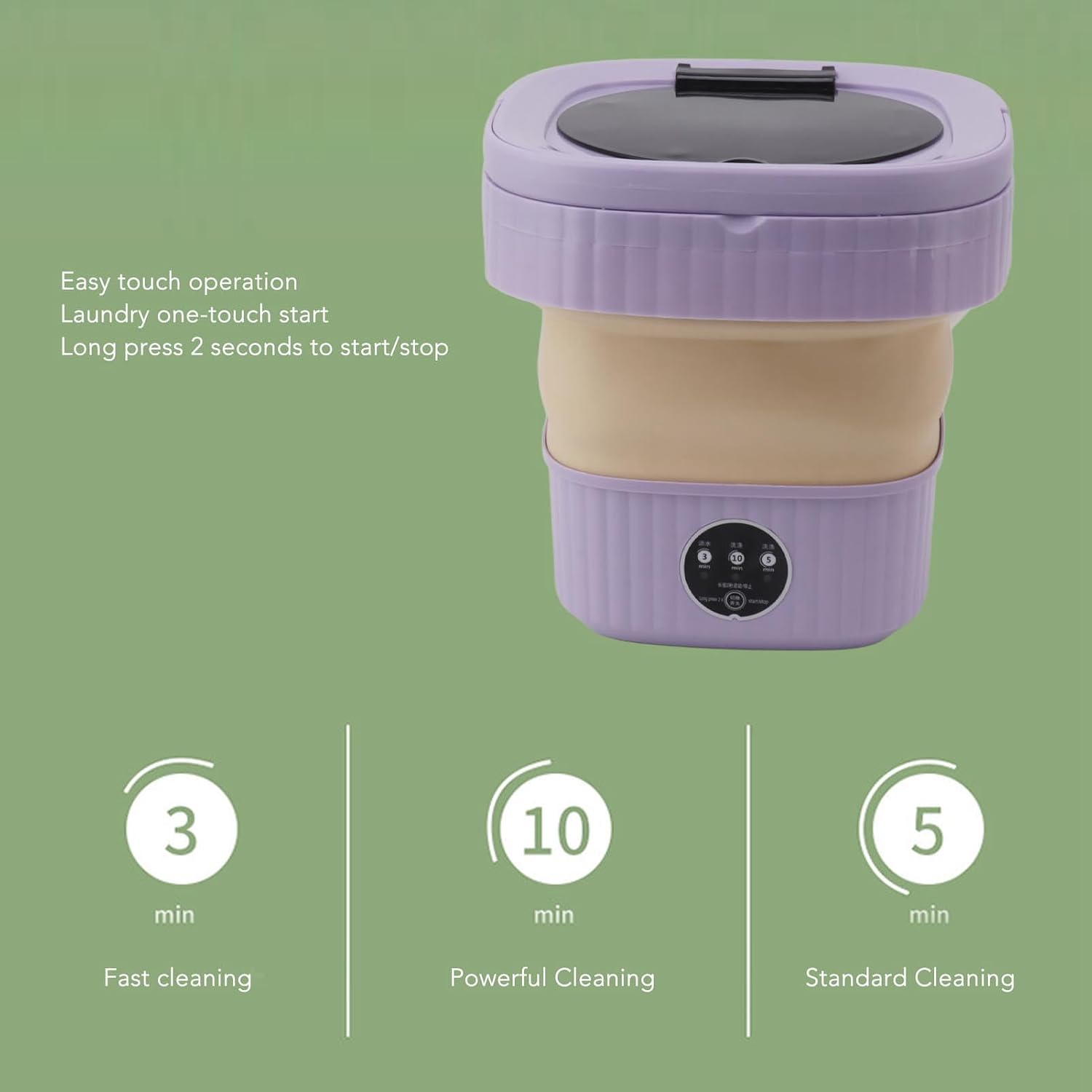 Septpenta Portable Washing Machine, Mini Washer, 6L Large Capacity, Foldable, Deep Cleaning of Underwear, Baby Clothes and Other Small Clothes, Built in Dehydrator for Apartments, Dormitories(USA（B）)