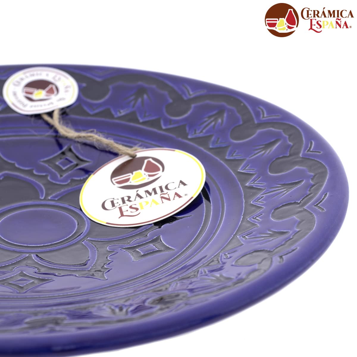 CERÁMICA ESPAÑA | Piatto decorativo da appendere a parete | Piatto da parete | Piatto da parete | Piatto in ceramica | Modello D22 | Decorazione 100% Fatto a mano | 23x23x3,5 cm