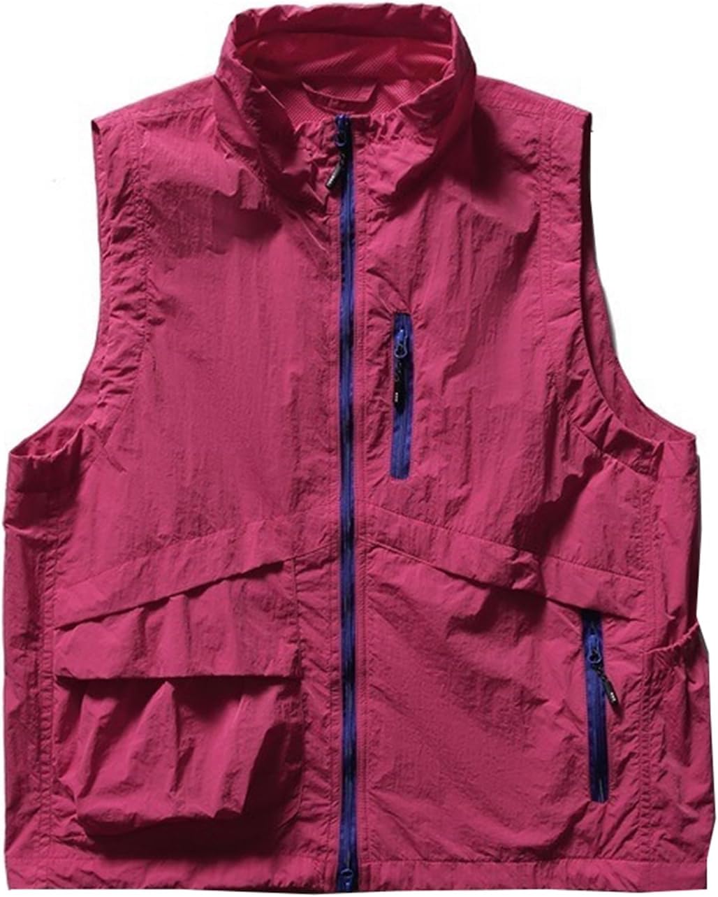 Men's Stand Collar Utility Vest Fishing Vest for Camping Work