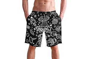 Visesunny Men's Colorful Flower Print Athletic NASA Running Shorts
