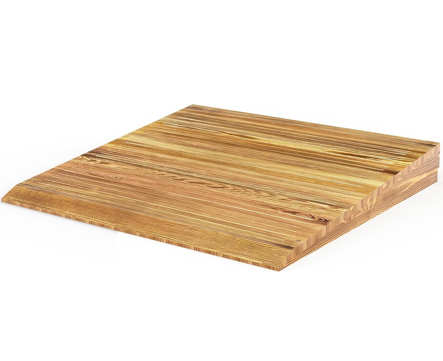 Wooden Threshold Ramp for Home Steps, 8" Rise Doorway Ramp with Non-Slip Grooves, Door Ramp for Wheelchair/Walker/Cart/Scooter, (31.4 W*8.0" H, Solid