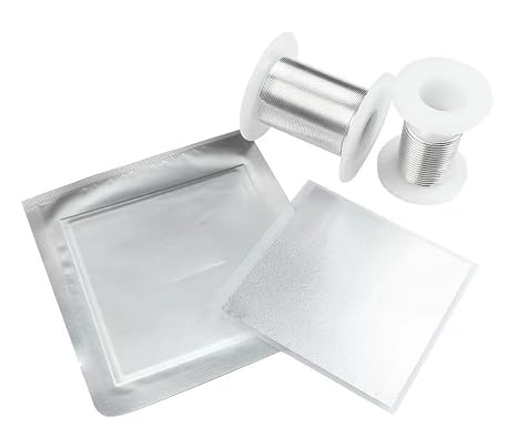 High Purity Indium Metal in 99.995%, Indium Sheet Foil Wire Granule Block Ring for Laboratory Research, Electronics and Material Testing (Indium Sheet, 0.03 * 50 * 50mm)