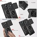 AELVOUX Realme 15T 5G / Realme Narzo 90 5G Back Cover | Armor Camera Slider 360 Degree Rotating Finger Ring Holder Case with Bracket Stand Back Case Cover (Compatible with MagSafe Accessories) (Black) gallery image