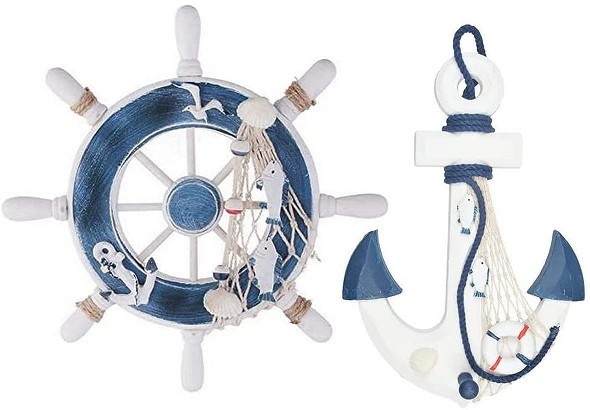 Ancora Decorativa In Legno 45,7 Cm - Decorazione Nautica Per Parete, Tema Spiaggia, Lago O Faro
