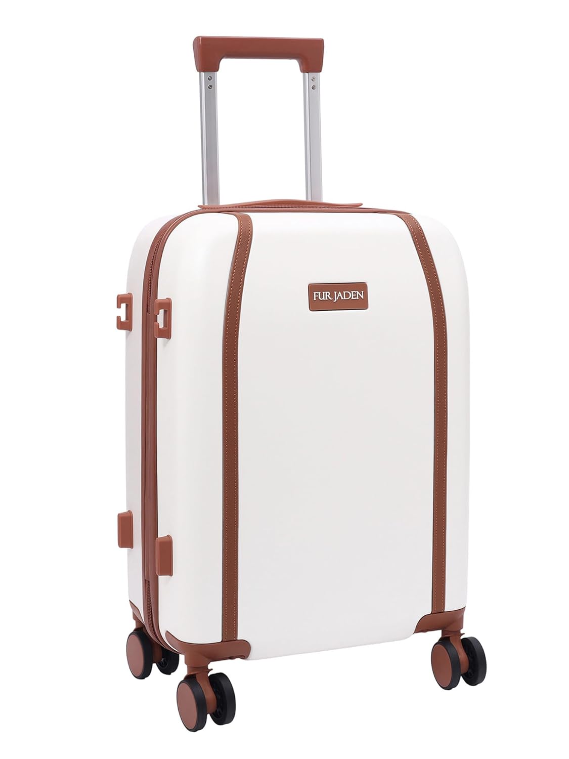 Fur Jaden The Wayfarer 55 cm Polycarbonate Travel Luggage Suitcase with 8 StealthTech Silent Shock Absorbing Wheels, TSA Lock and Aviation Grade Telescopic Trolley (Oyster White, Cabin 20″) Fur Jaden The Wayfarer 55 cm Polycarbonate Travel Luggage Suitcase with 8 StealthTech Silent Shock Absorbing Wheels, TSA Lock and Aviation Grade Telescopic Trolley (Oyster White, Cabin 20″)