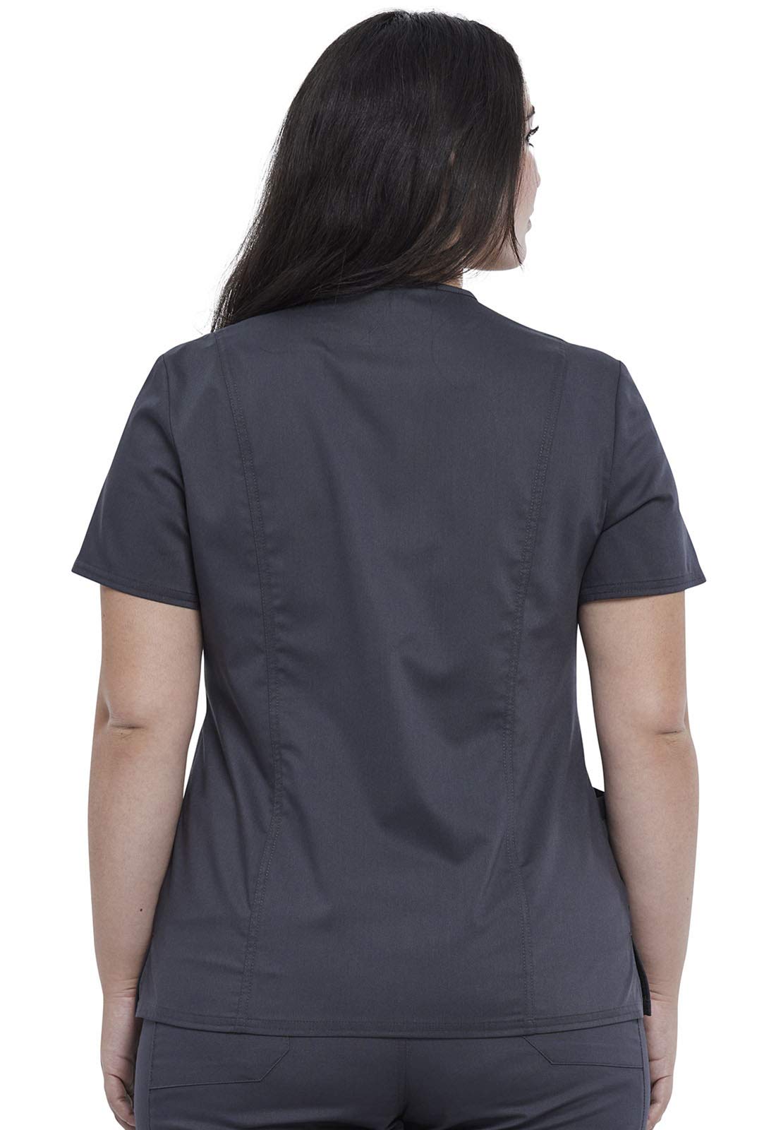 Cherokee WW622 Damen-Schlupfkasack, Druckknopfverschluss, mit mittelhoher Taille, Jogger, elastischer Bund, WW115, Zinn, Größe L Top/L Petite Hose