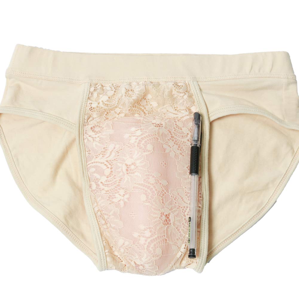 Männer verstecken Gaff Panty für Crossdresser Transgender Slip Shaping Slip G-String Thong Unterwäsche mit Vagina Insertable,Fleshinterpolation,XXL