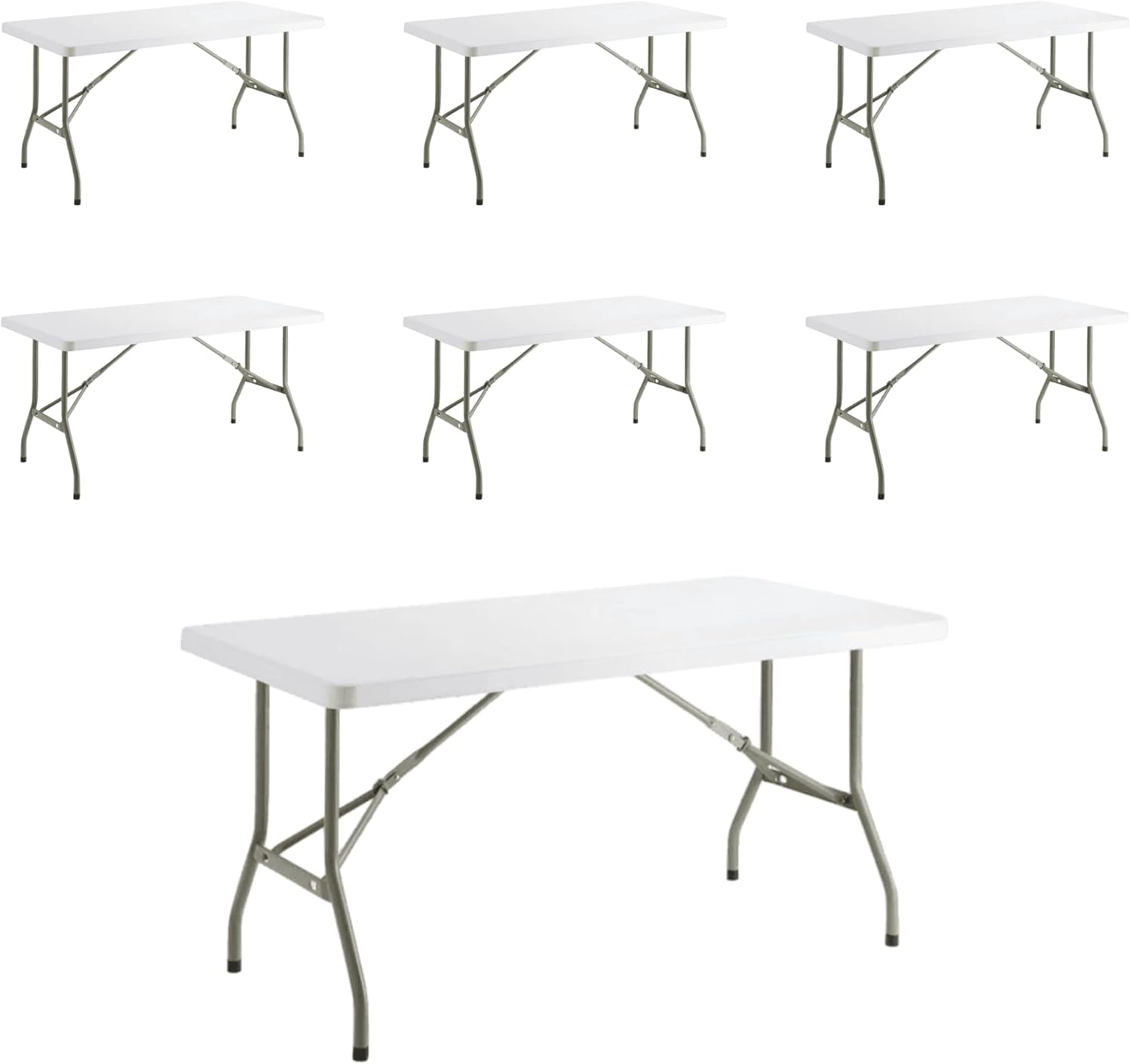 7 Pack 60 Inch. X 30 Inch. HeavyDuty Granite White Plastic