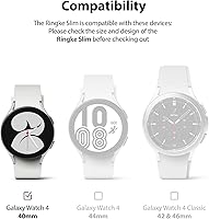 Vista 2 de Ringke Funda delgada [paquete de 2] compatible con Samsung Galaxy Watch 4 de 1.575 pulgadas (1.575 in), bisel Watch4 [solo marco] cubierta dura