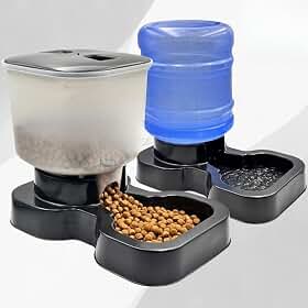 Kit Comedouro e Bebedouro Automático para Cães e Gatos 10L e 8L Alimentador Pet Grande Porte Resistente Fácil Limpeza(PRETO - KITMENPLAST)