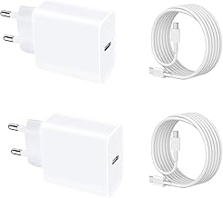 Pack of 2 20 W USB C Charger, iPhone 16 15 PD Fast Charger Plug with Cable, USB C to C Adapter, Fast Charging Power Supply Charger for iPhone 16/16 Pro/16 Pro Max/16 Plus/iPhone 15/15 Pro Max/iPad