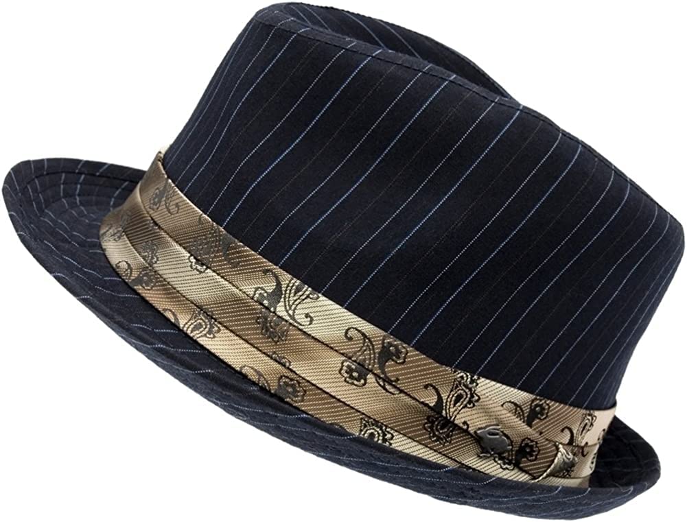 Peter GrimmSelect Navy Fedora Hats, Dark Blue, Small-Medium