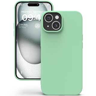 YATWIN Silicone Back Case for iPhone 15 Plus, Soft-Touch Phone Back Cover for Apple iPhone 15 Plus - Link Cyan