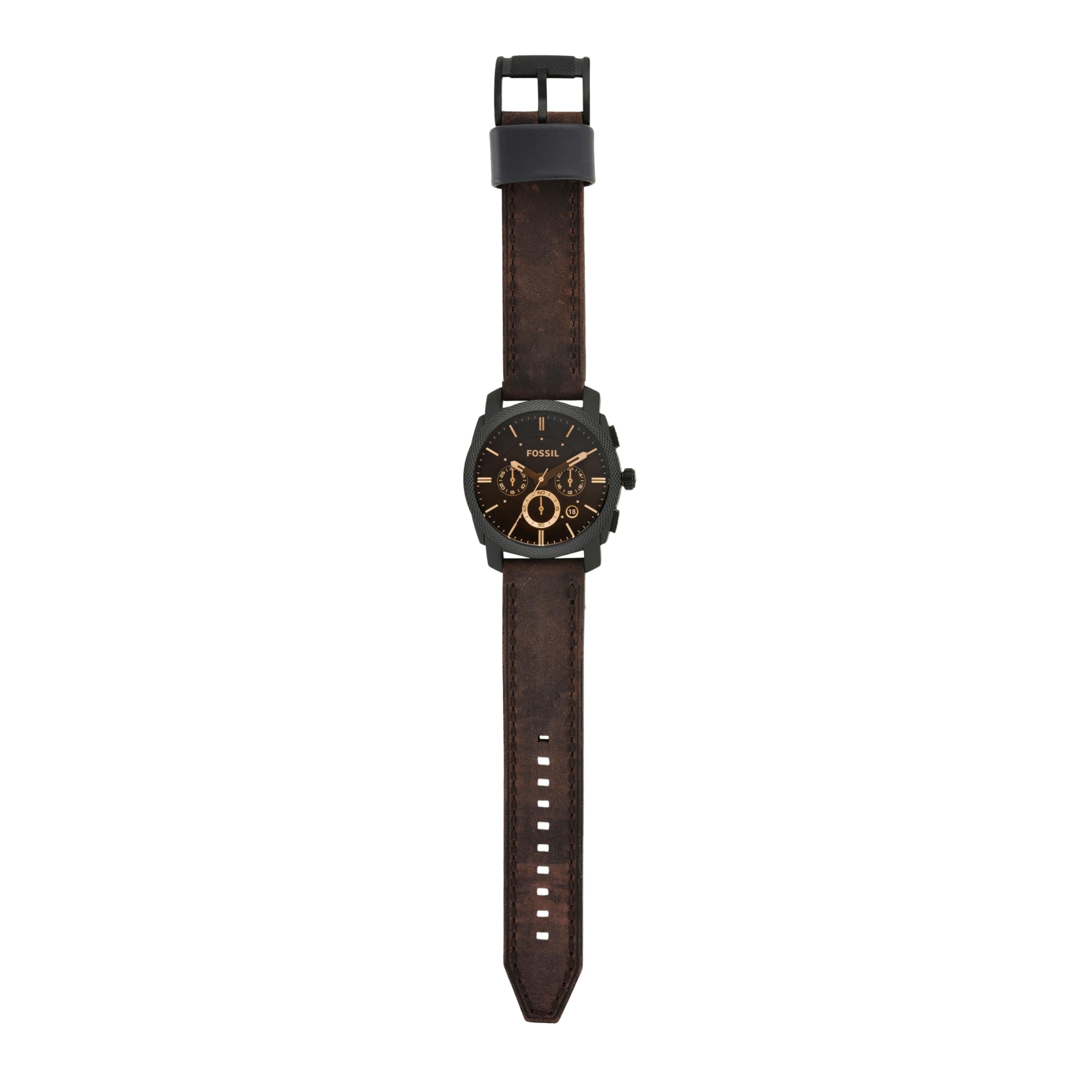 Fossil Machine Reloj para Hombre, Movimiento cronógrafo con Correa de Acero o Piel