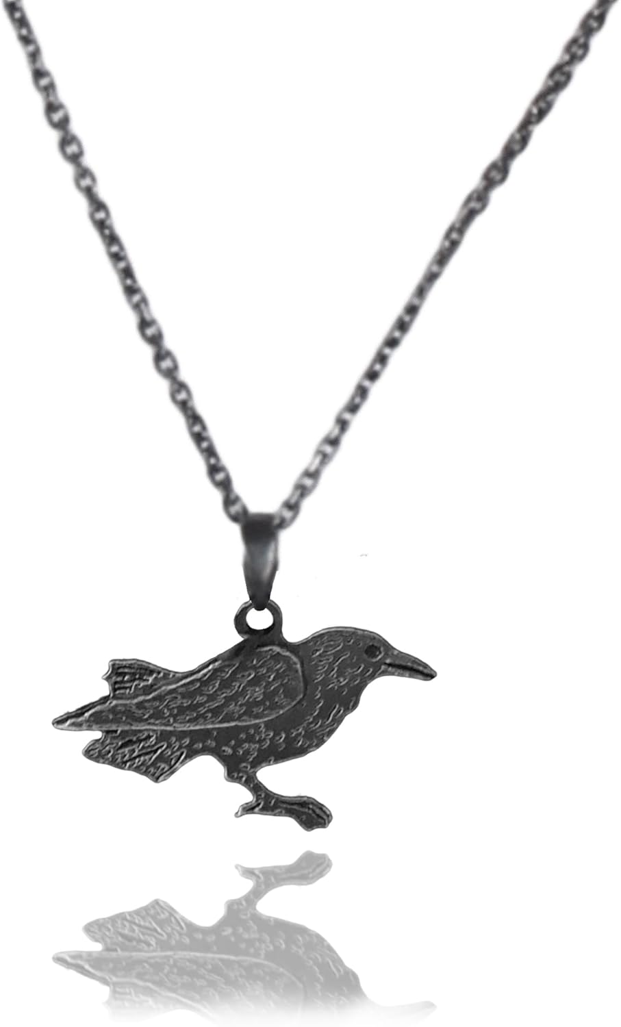925 Sterling Silver Raven Necklace  Huginn & Muninn Odin Pendant with Black Onyx & Runes  Handmade Norse Viking Jewelry for Men & Women  Spiritual Crow Symbol Gift