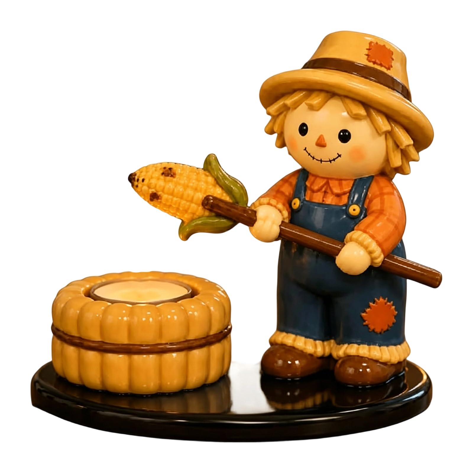 Pangboer A Tabletop Halloween Te Light Holder Resin Figurine, Shelf Mantel Decor Statue, Fall Entryway Indoor Home Decor Halloween Holder Resin Te Light Figurine Tabletop Mantel Shelf Entryway Fall Home