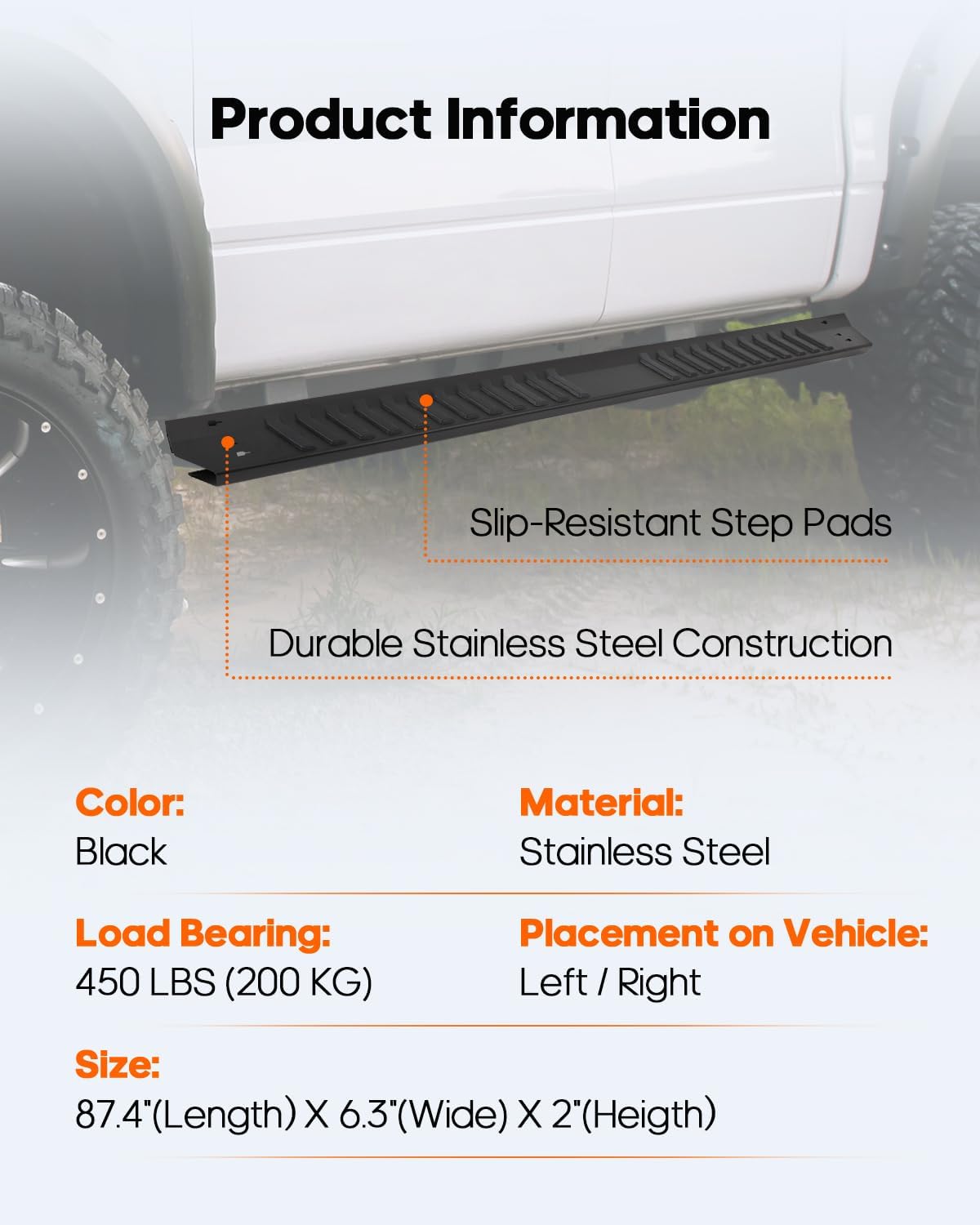 OCPTY 6 Inches Running Boards, Steps Nerf Bars Compatible for 2017-2023 for Ford F-250 Superduty Crew Cab