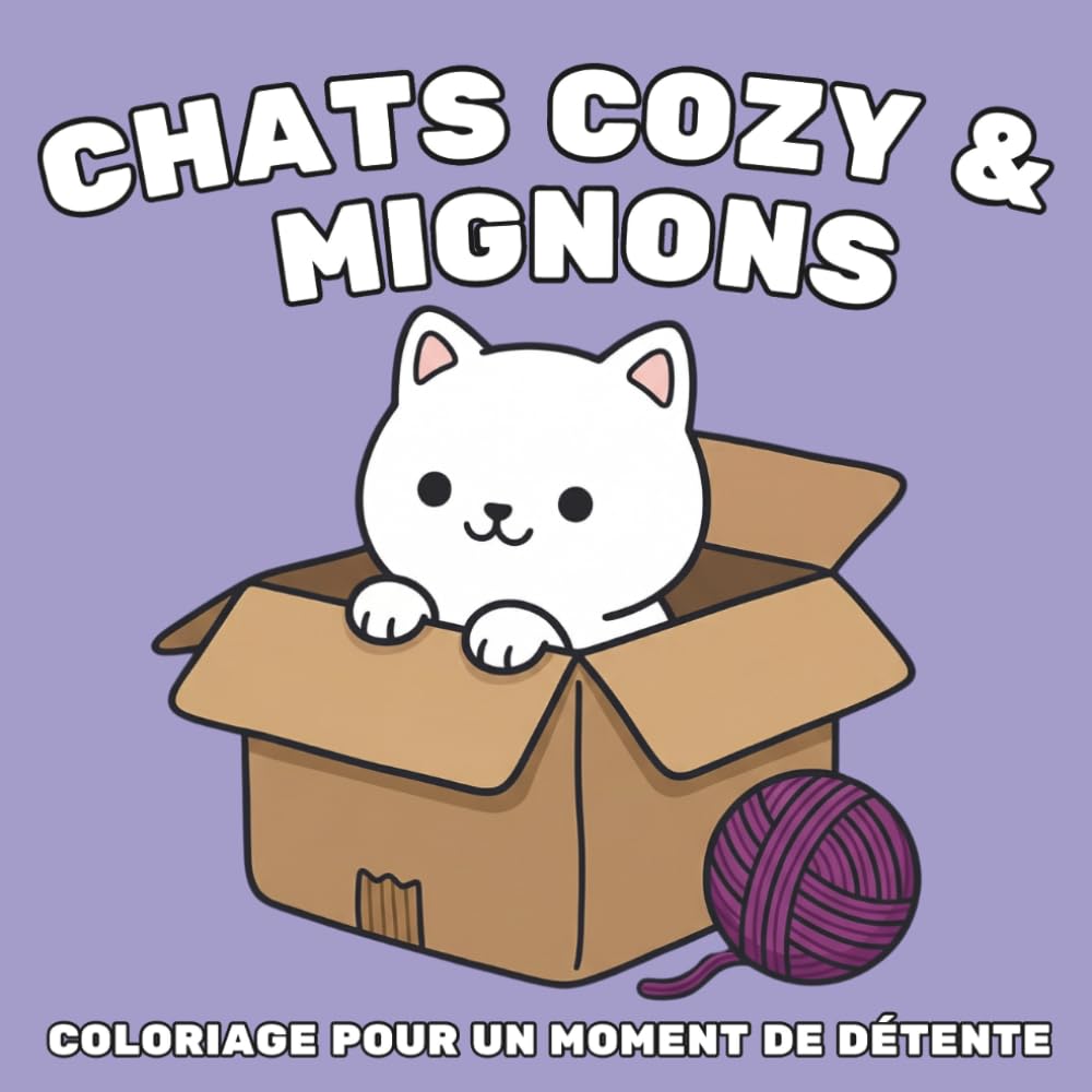 Coloriage Cozy Chats: Moment de détente avec plus de 40 motifs kawaii et cute pour adulte