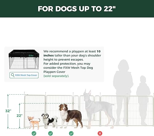 Miniatura 94 de FXW Rollick - Corralito para perros para patio, campamento con casa rodante, patentado, 50 pulgadas, 8 paneles