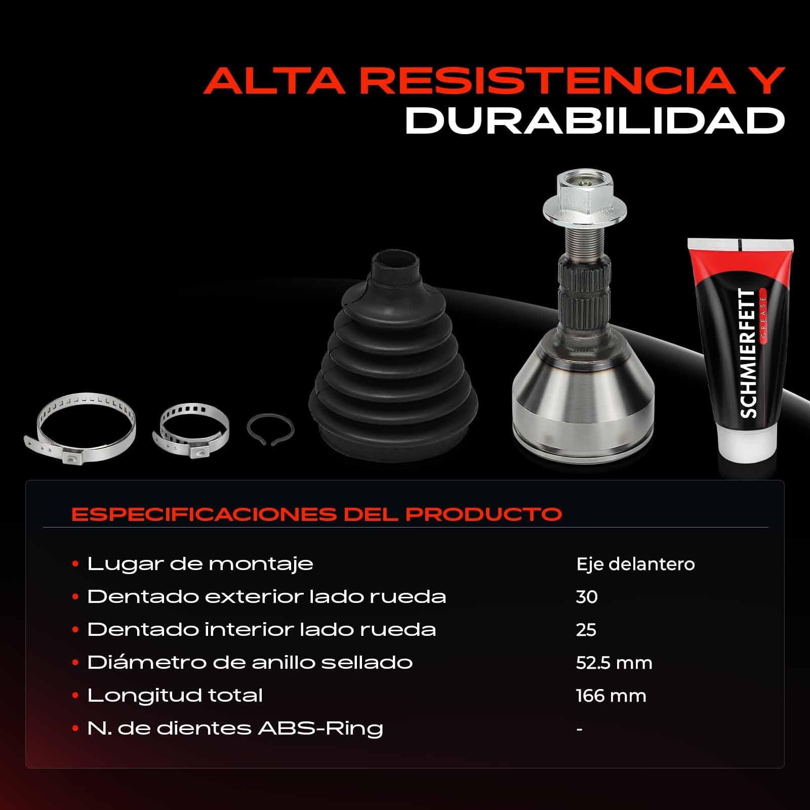 Frankberg Kit junta homocinética del lado la rueda delantera 71740557 | Compatible con: 9-3 Convertible YS3F, Croma 194, Vectra C Z02, 9-3 D75 D79 E79 YS3F, Signum Z03, 9-3 Familiar E50