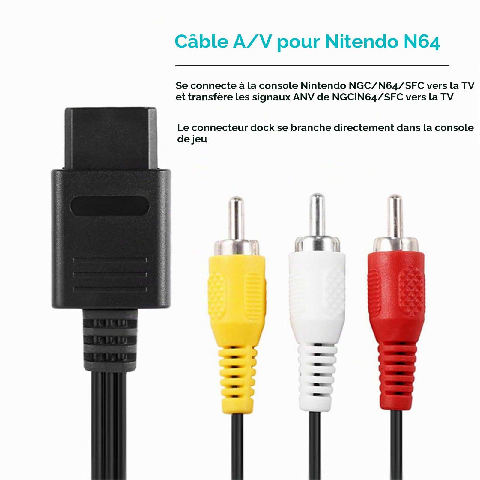 Transformateur d'alimentation N64, Adaptateur Secteur Universel Chargeur Adaptateur Convertisseur Audio Compatible pour Câble Vidéo AV 100-240 V (EU)