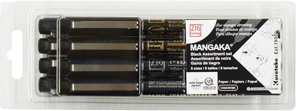 Kuretake ZIG Cartoonist MANGAKA BLACK8V CNM/8VBK