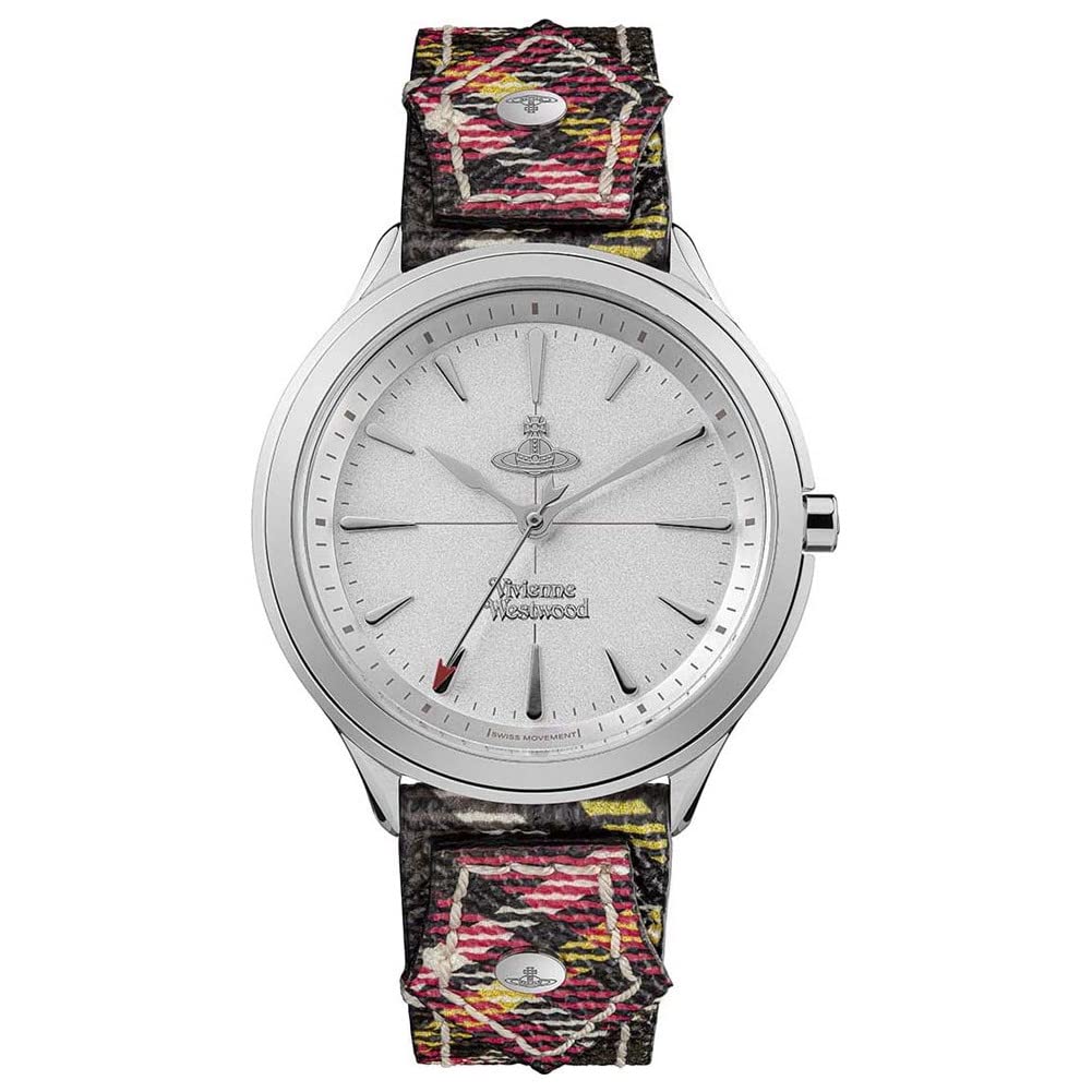 Vivienne Westwood Elhco Ladies Quartz Watch with Silver Dial & Tartan Leather Strap