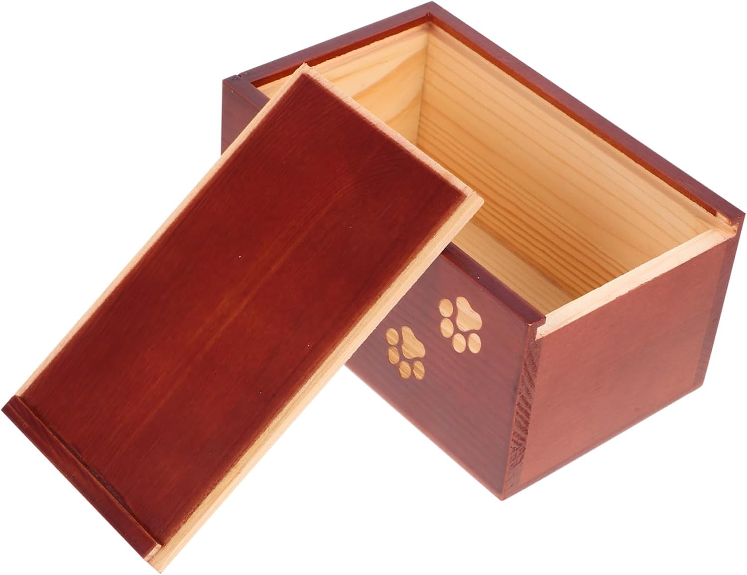 COLLBATH Small Wooden Pet Urn Cremation Casket for Dog and Cat Ashes Memorial Box with Smooth Surface and Elegant Color Compact and Portable Pet Ashes Container for Keepsake and Remembrance