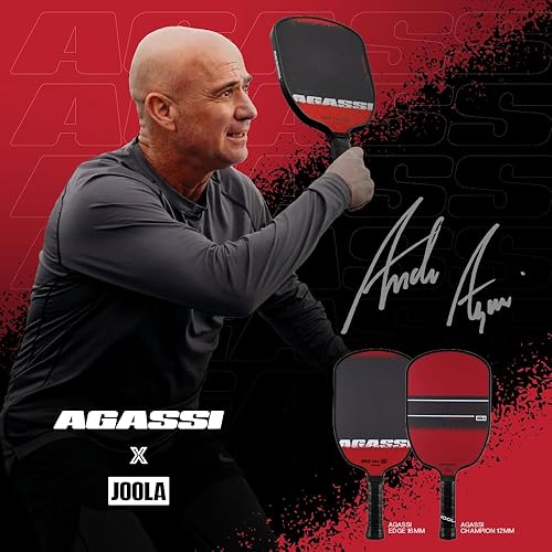 Miniatura 6 de JOOLA Agassi Edge - Pala de pickleball de 0.63 pulgadas (0.630 in), superficie de raqueta de pickleball de fibra de carbono que aumenta el giro y el