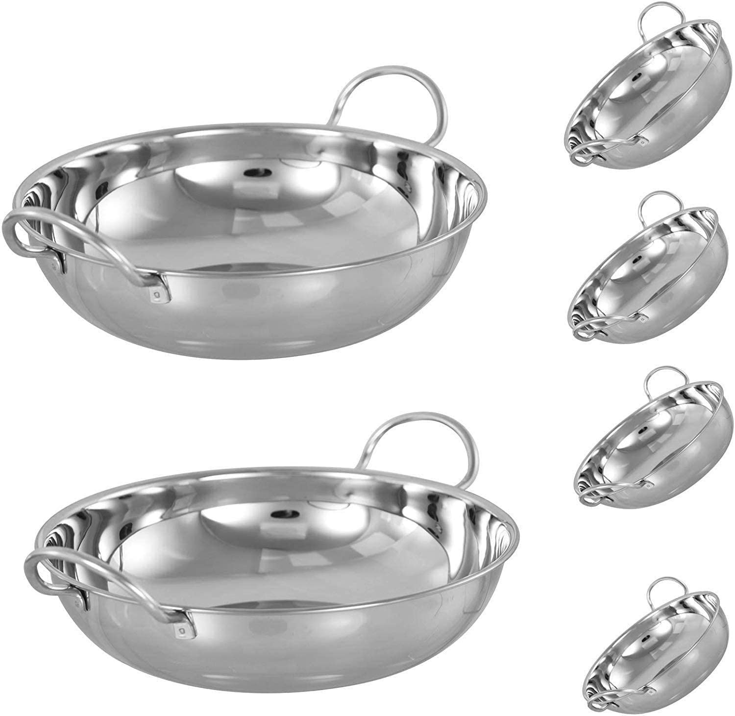 Ciotole In Acciaio Inox (Set Da 6) Da 180 Ml - Infrangibili, Impilabili E Salvaspazio - Perfette Per Salse, Snack, Antipasti - BPA Free E Lavabili In Lavastoviglie - 2
