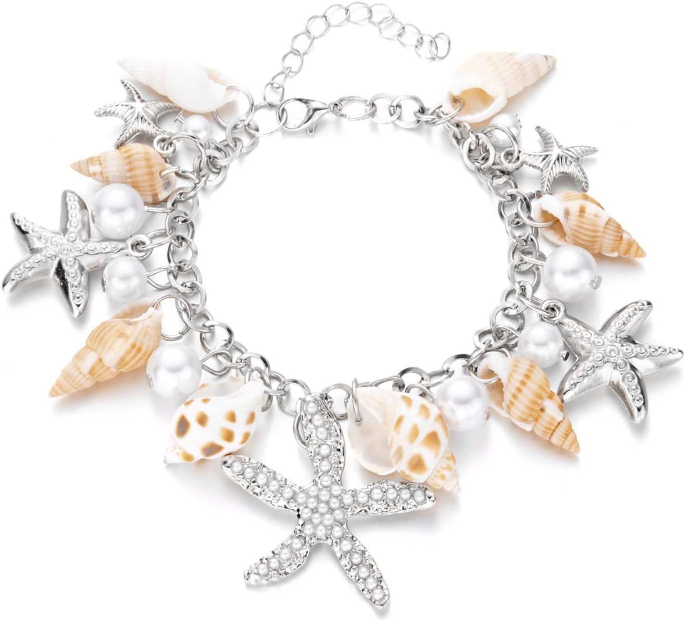 Shell Starfish Bracelet Handmade Beach Seashell Bracelets Conch Summer Beach Jewelry for Women