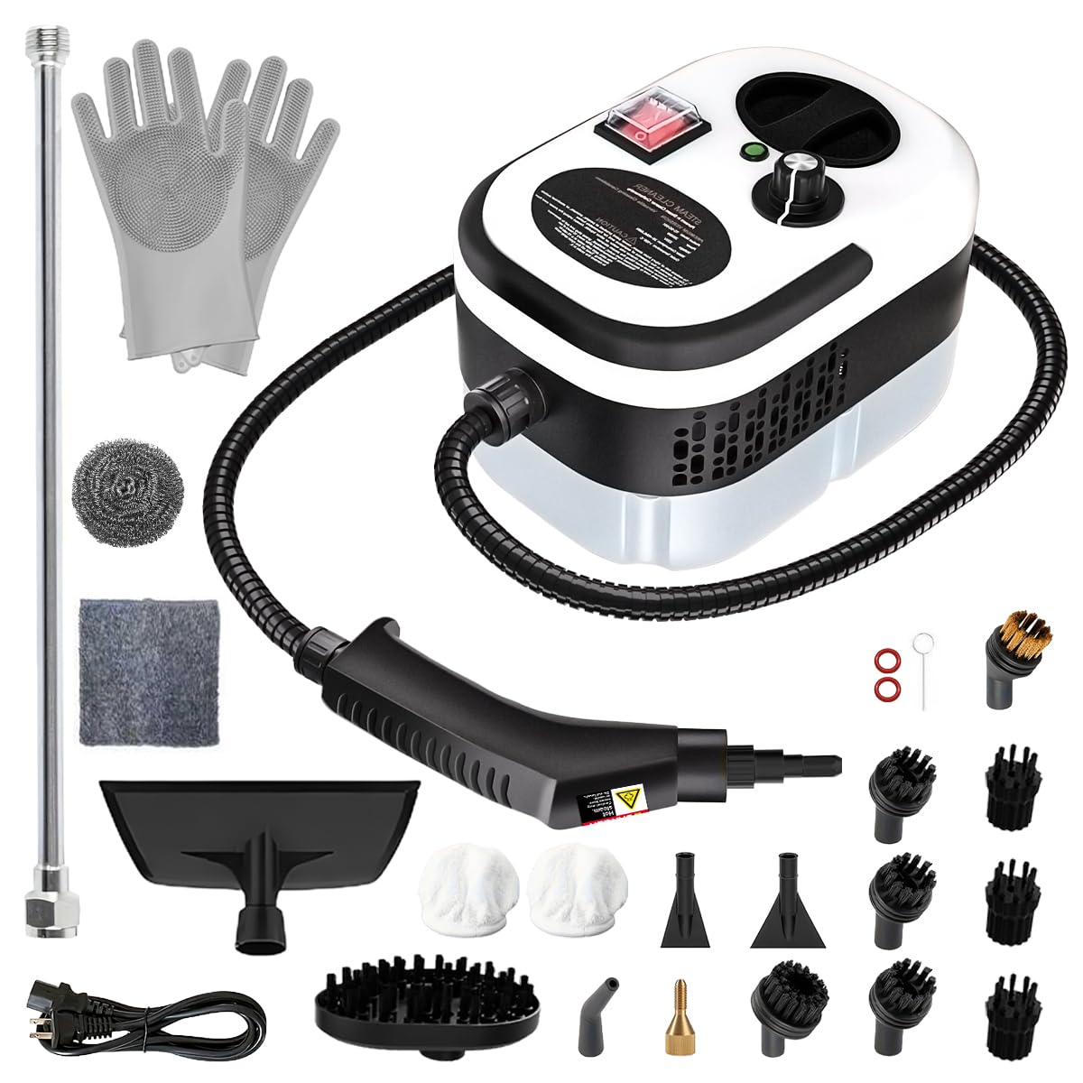 Handheld Steam Cleaner for Home 2500W High Handheld Steam Cleaner Portable Multi-Surface Clean for Home Upholstery Car Floor