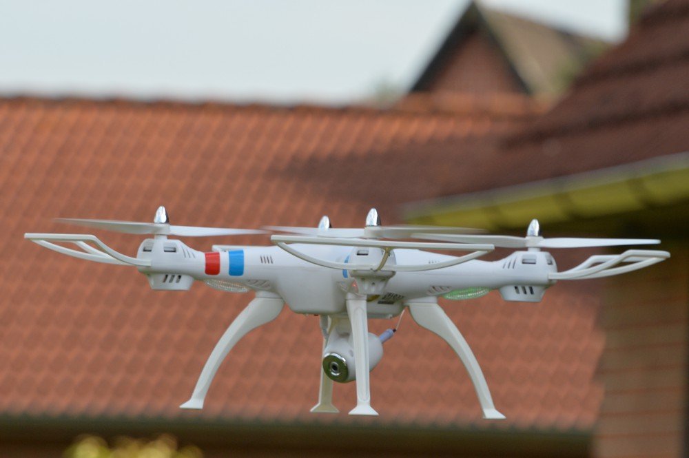 Syma X8C - Drone quadrirotore efaso con macchina fotografica 3 MP 2,4 GHz 4 canali con videocamera 5 MP HD grandangolare, modalità Headless, protezione rotore, illuminazione a LED, giroscopio a 6 assi e funzione Flip