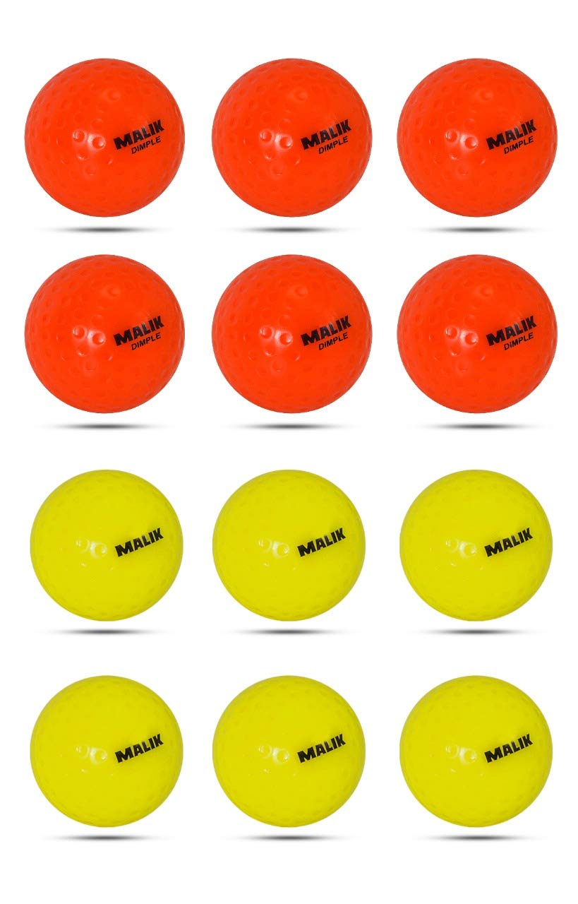 Buy Malik Yellow & Orange Dimple Field Hockey Ball/Practice Ball Pack
