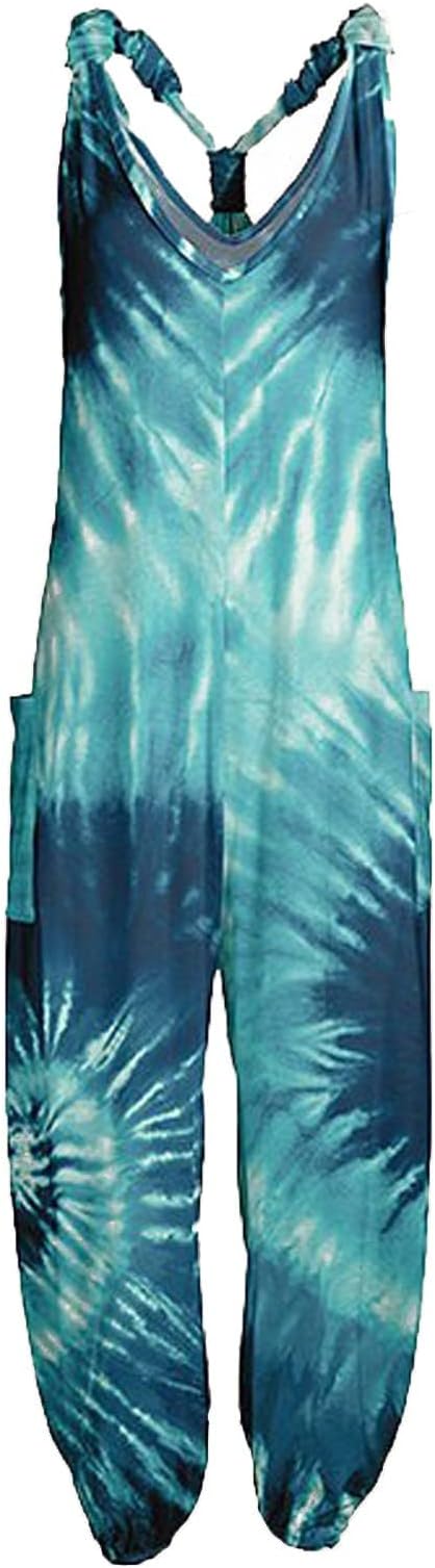 OIOLOYJM Summer Plus Size Boho Overalls for Women 2025 Fashion Jumpsuits Loose Fit Rompers Floral Printed Baggy Harem Pants