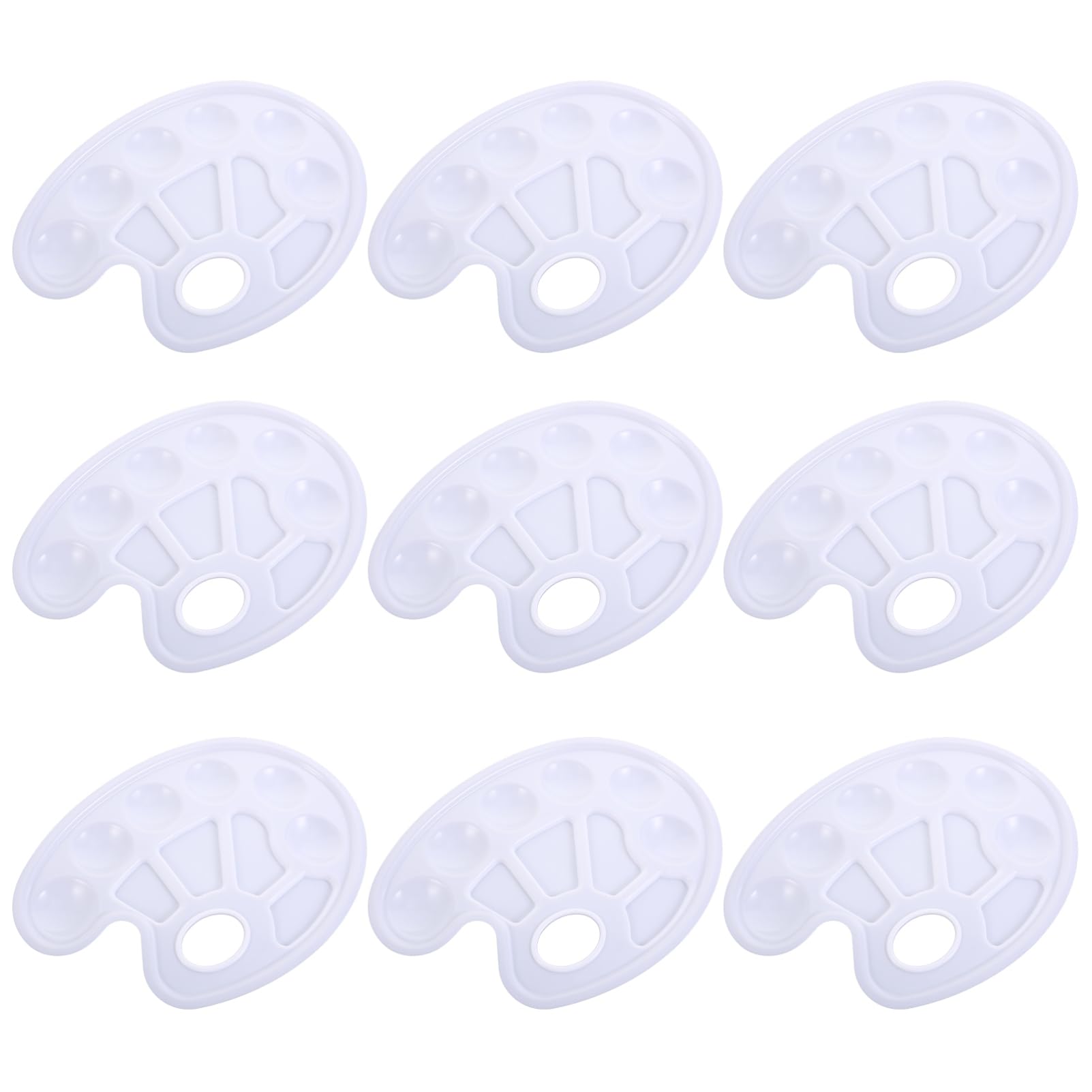 VILLCASE 4 Sätze Mischpalette Malpalette Tabletts Farbbecher Platte Kunststoffpaletten Kunststofffass Farbwanne Künstlerpalette Farbtablett Plastik Weiß 10 Stück * 4