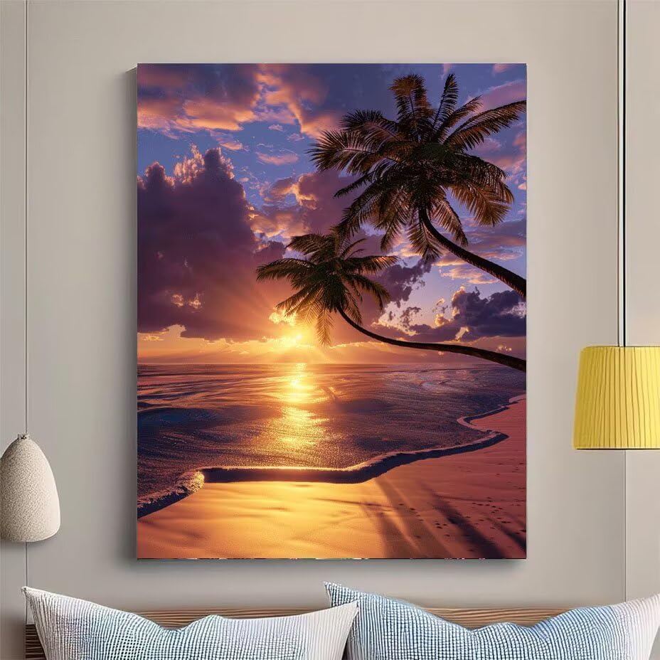 Diamond Art Point de Croix Plage 40x50cm pour Activité Manuelle DIY - 2