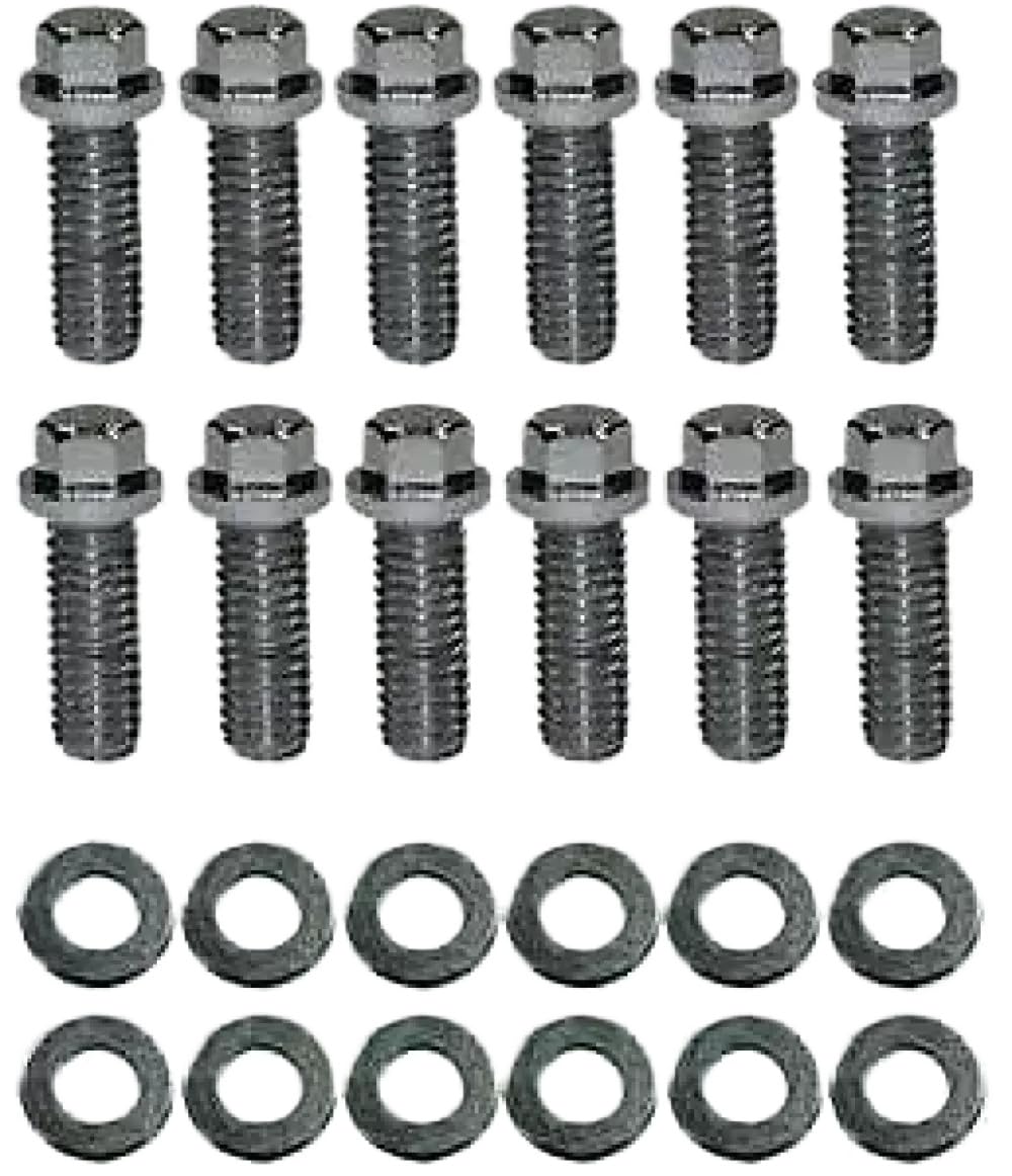 Kit bulloni collettore di aspirazione in metallo 12 pezzi per motori Small Block 265 283 305 327 350 383 400 compatibili con 1955 1985